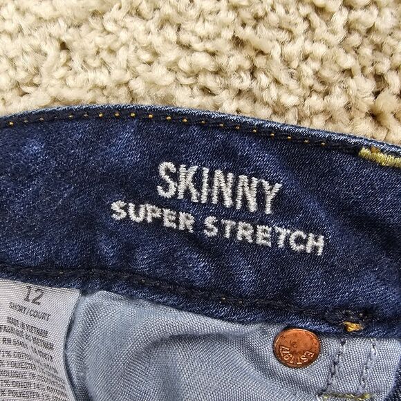 American Eagle Skinny Super Stretch Jeans Dark Wash Women's Size 12 Short - Picture 6 of 16